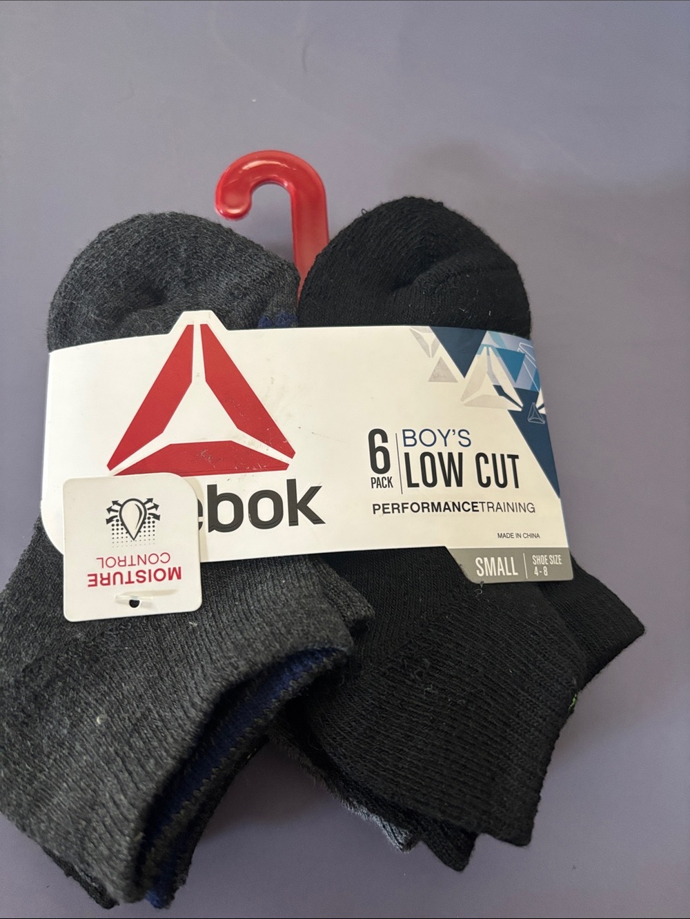 Reebok Boys' Low Cut Athletic Socks - Gray & Black (6 Pack)